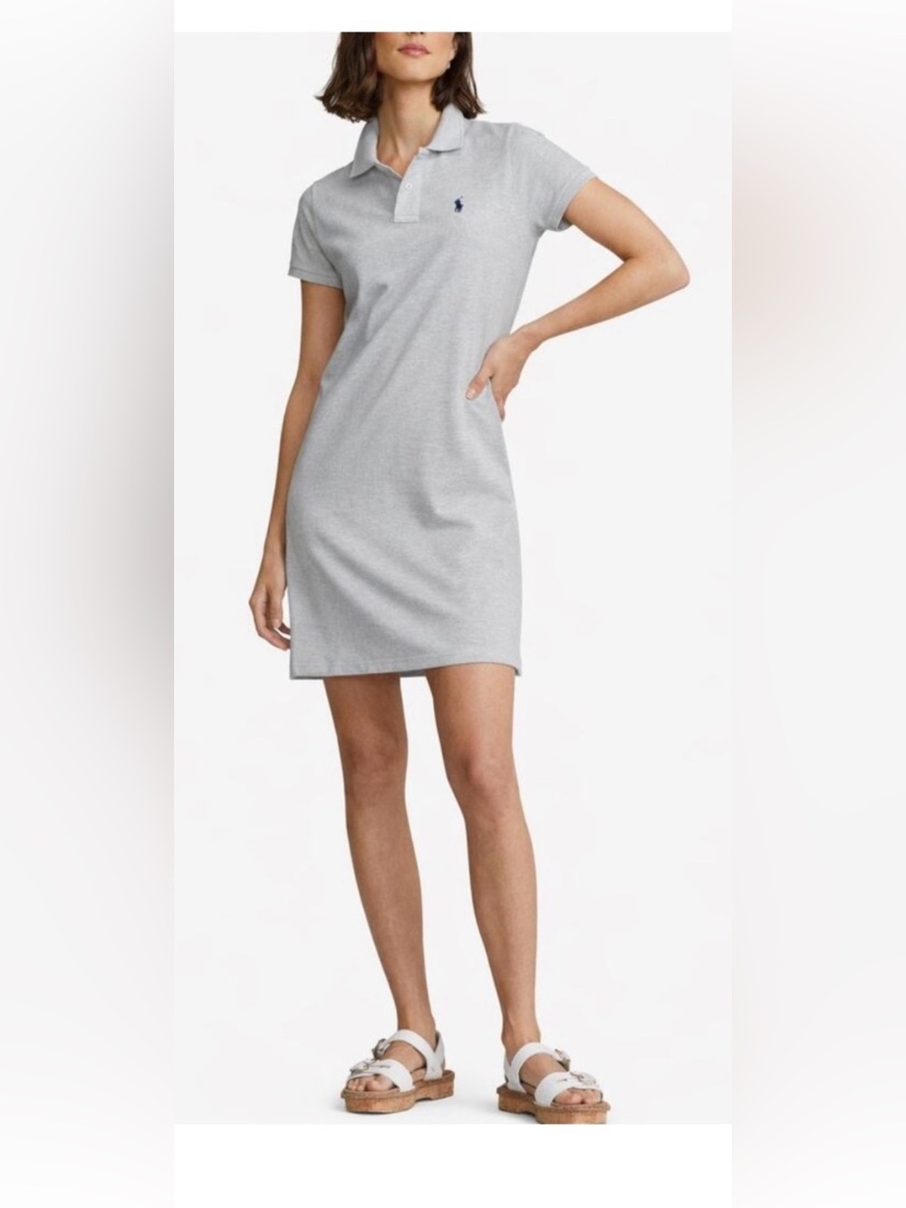 Polo Ralph Lauren Women’s Light Gray Mini Mesh Polo Dress Size XS